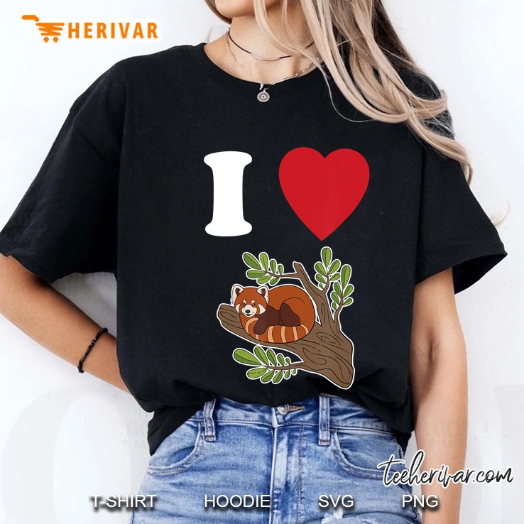 I Love Red Pandas Cute Funny Ladies Tee