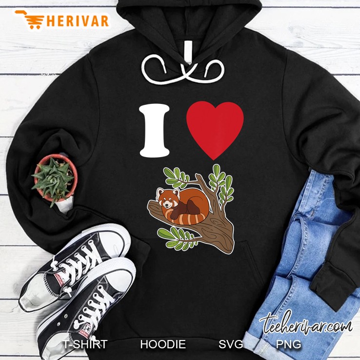 I Love Red Pandas Cute Funny Hoodie
