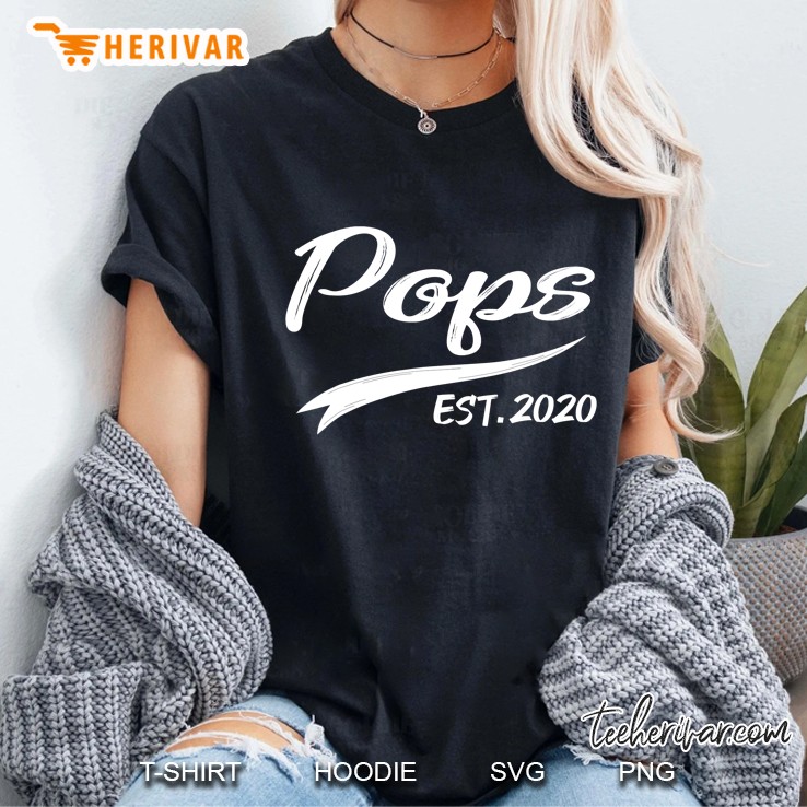 Men Pops Established 2020 Shirt Fathers Day Hoodie