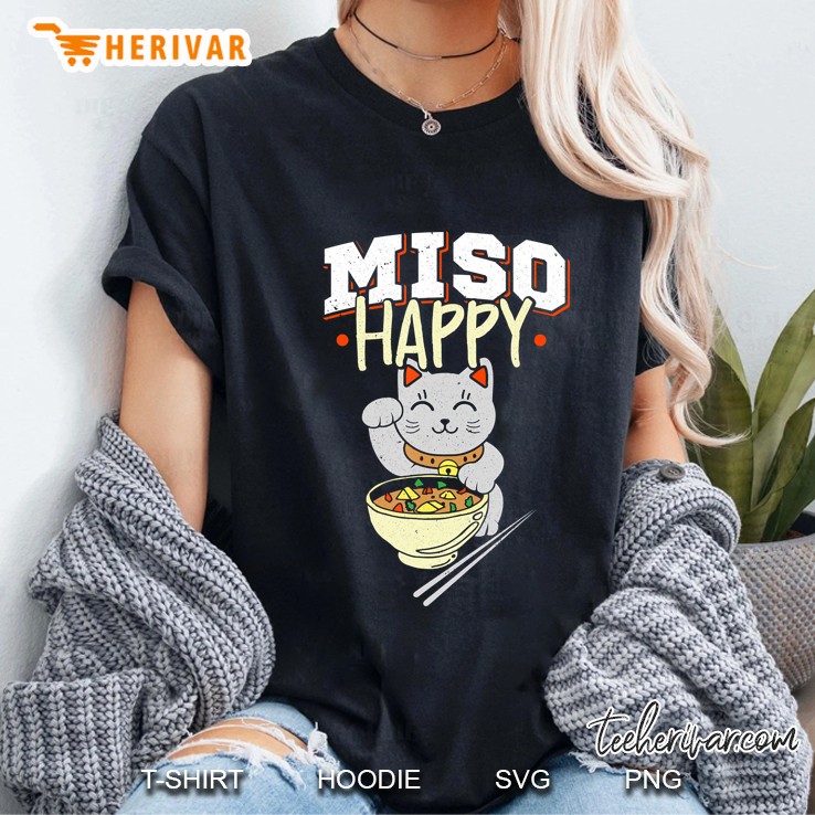 Miso Happy - Japanese Food & Cat Lover Pun Hoodie