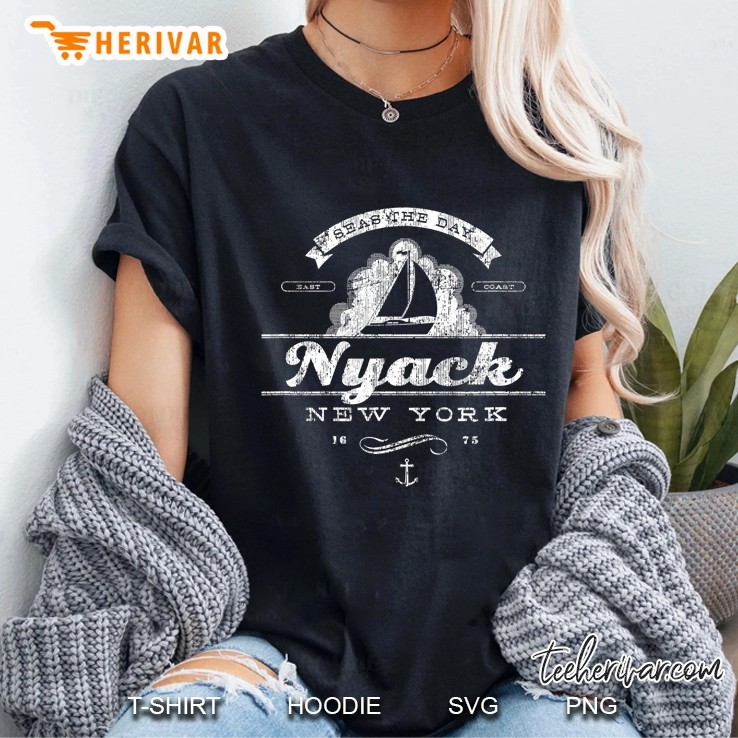 Nyack Ny Sailboat Vintage Nautical Throwback Tee Ladies Tee