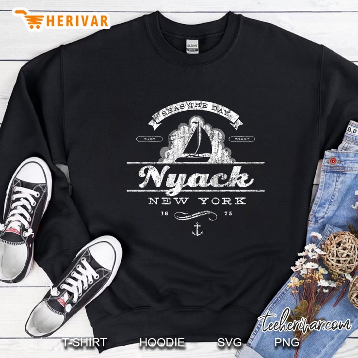 Nyack Ny Sailboat Vintage Nautical Throwback Tee Sweatshirt