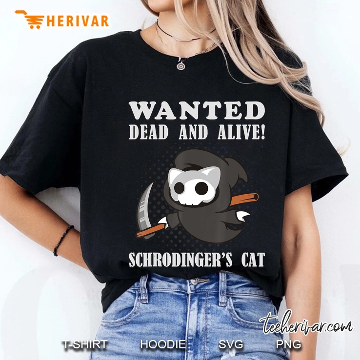 Schrodingers Cat Grim Reaper Science Kitty Ladies Tee