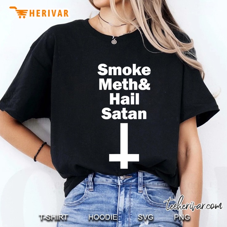 Smoke Meth And Hail Satan (White) Ladies Tee