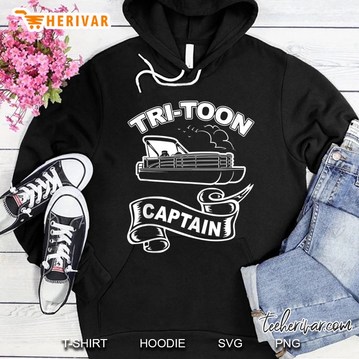 Tri-Toon Captain Funny Tritoon Boating Pontoon Boat Hoodie