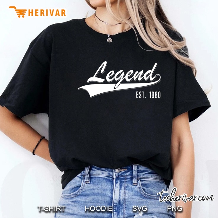 40Th Birthday Gift Legend Born In Est. 1980 40 Years Old Ladies Tee