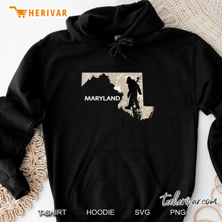 Bigfoot Hunter Maryland Funny Tee Womens Men State Hoodie