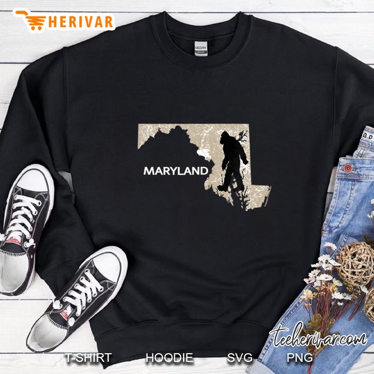 Bigfoot Hunter Maryland Funny Tee Womens Men State Sweatshirt