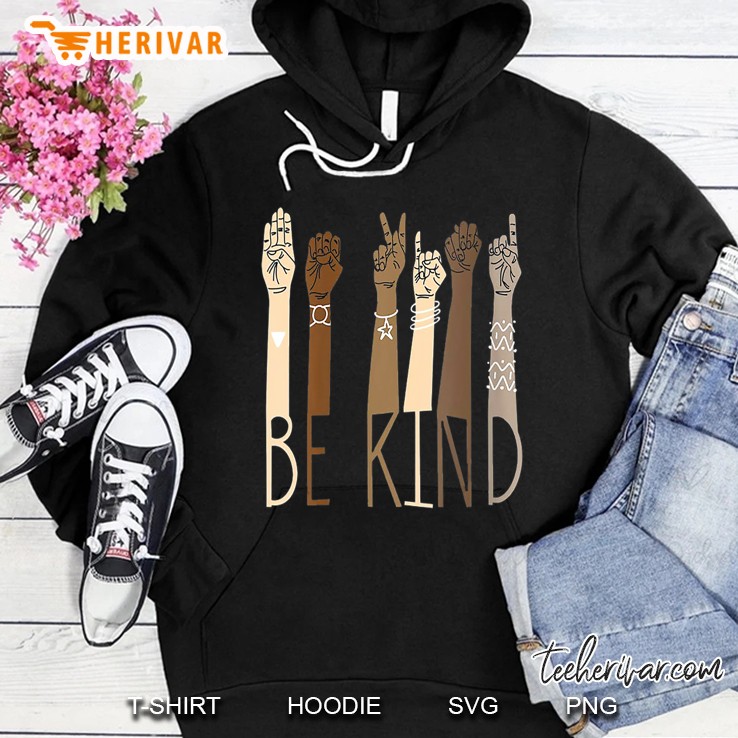 Deaf Be Kind Sign Language Hand Talking Teachers Interpreter Hoodie