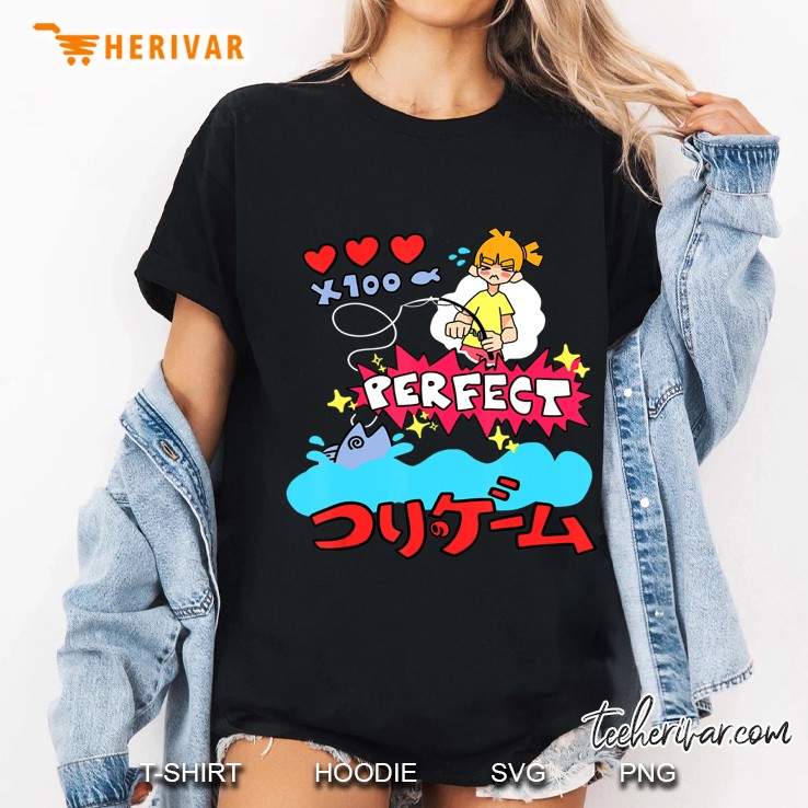 Funny Asian Japanese Anime Manga Style Fishing Angling Ladies Tee
