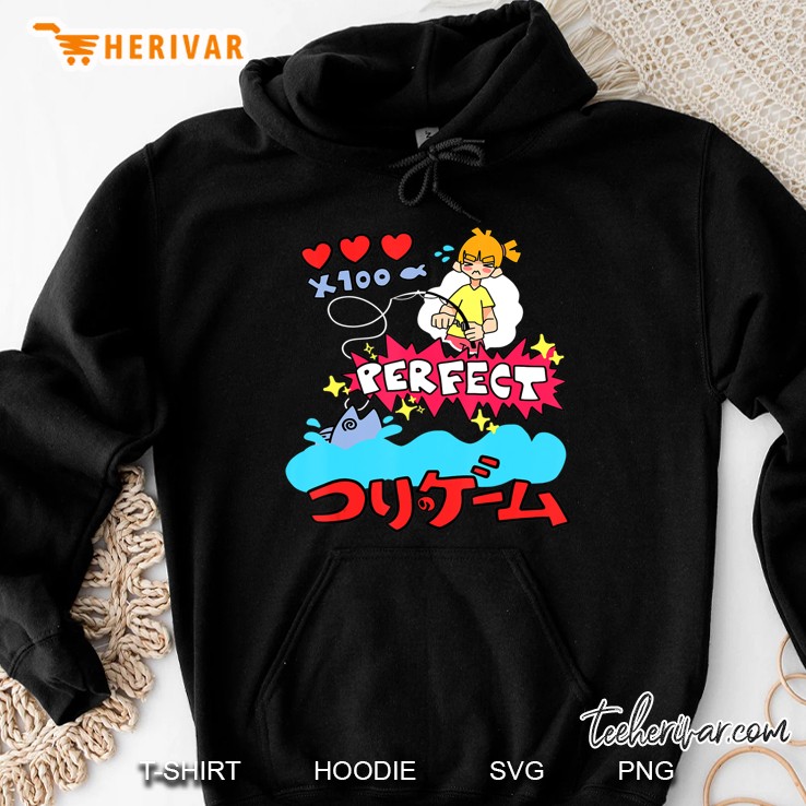 Funny Asian Japanese Anime Manga Style Fishing Angling Hoodie