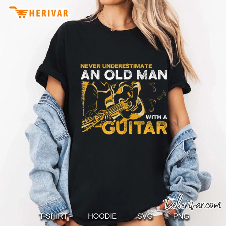 Mens Never Underestimate An Old Man With A Guitar - Guitarist Hoodie