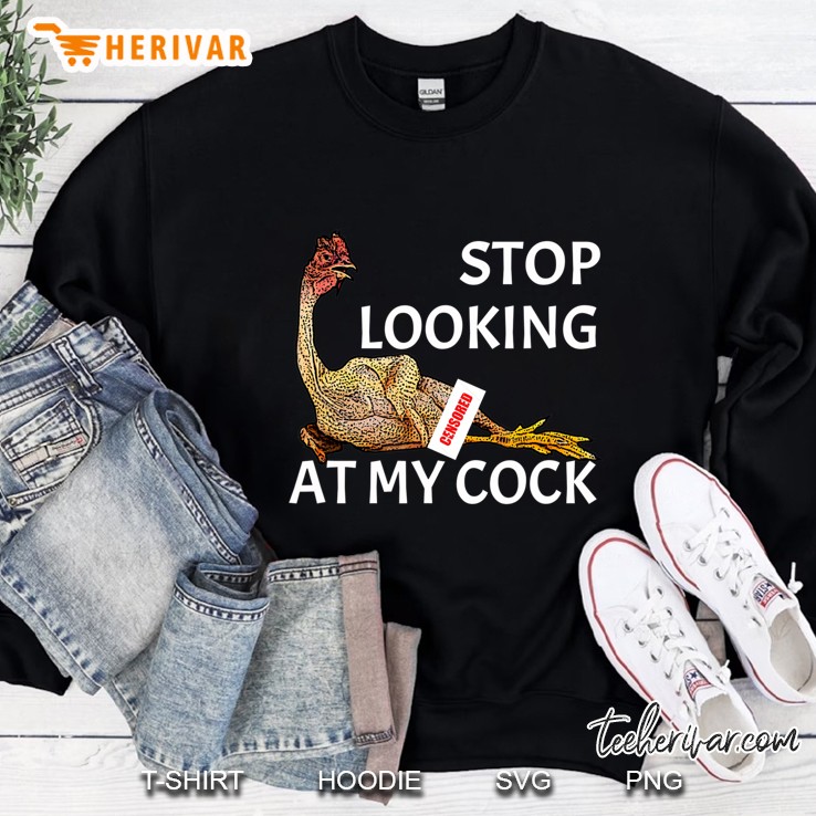 Mens Stop Looking At My Cock Funny Saying Chicken Humor Mugs