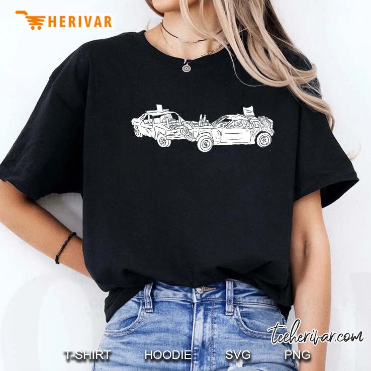 Silhouette Demolition Derby Crashing Car Racer Driver Racing Ladies Tee