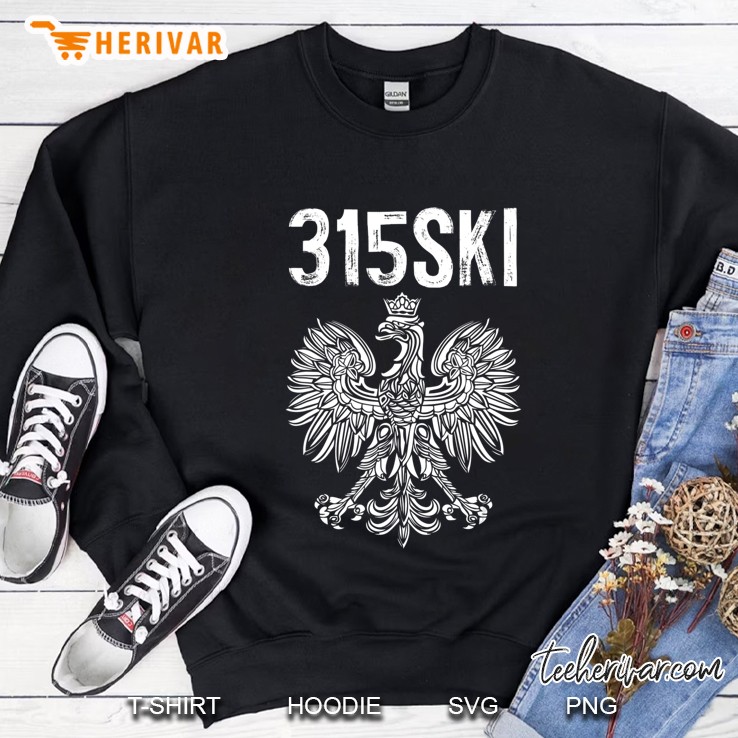 Syracuse New York Polish American Eagle Pride 315 Area Code Sweatshirt
