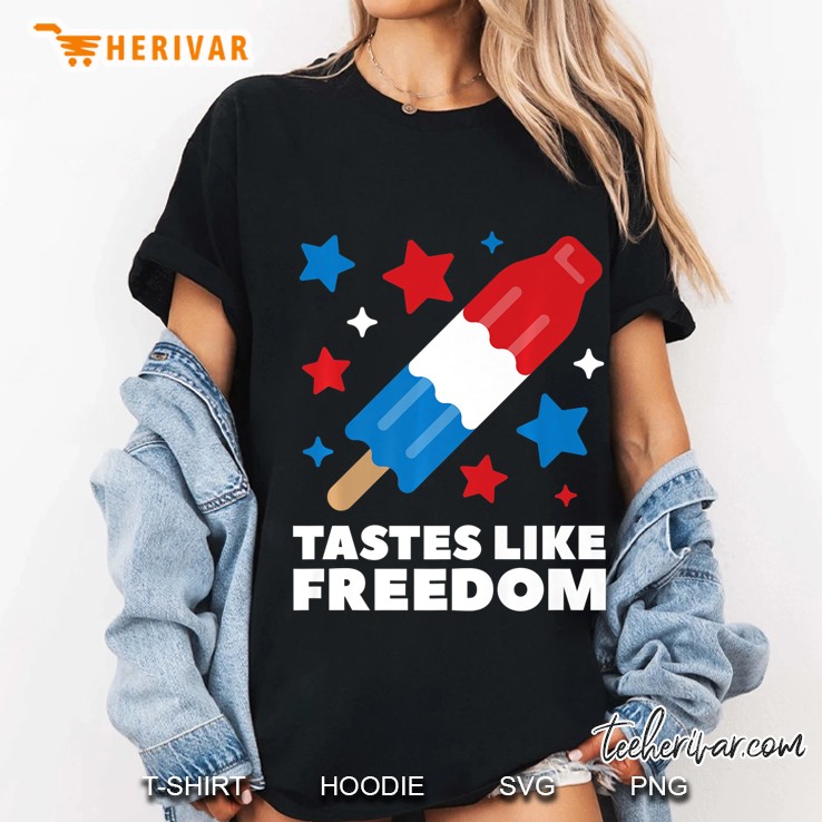 Tastes Like Freedom Icecream Ice Pop Funny 4Th Of July Gift Premium Ladies Tee