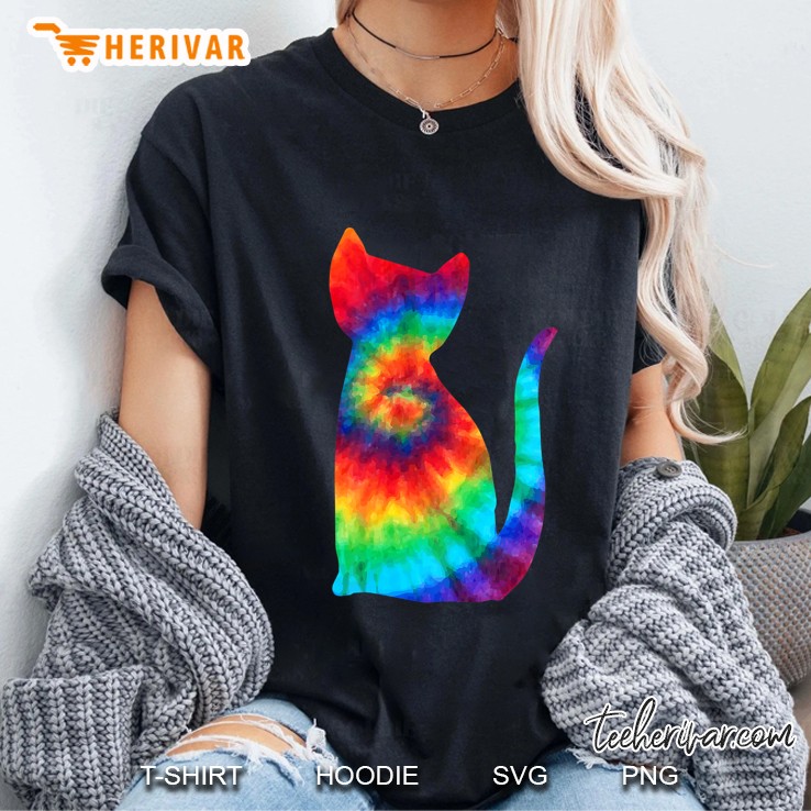 Tie Dye Ca Colorful Tye Dye Kitten Ladies Tee
