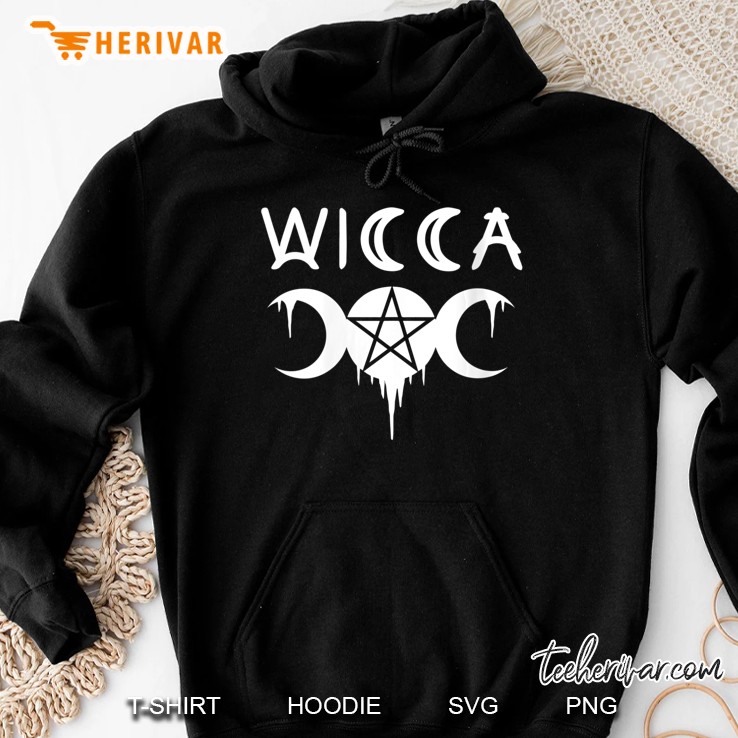 Womens Wiccan, Pagan And Occult Clothing. Wicca Triple Goddess V-Neck Hoodie