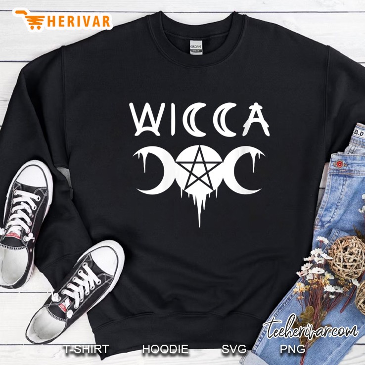 Womens Wiccan, Pagan And Occult Clothing. Wicca Triple Goddess V-Neck Sweatshirt