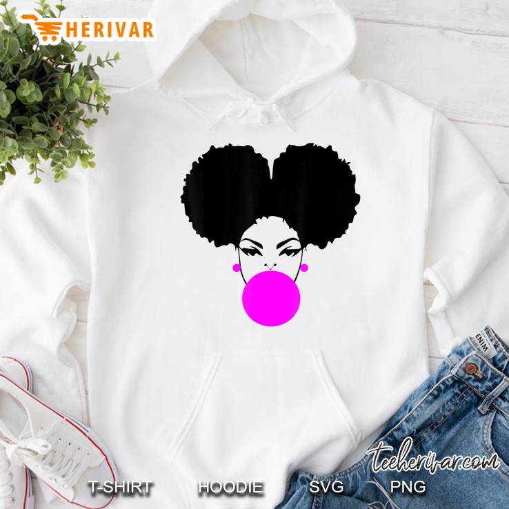 Afro Puff Shirt Girl Blowing Bubble Gum Shirt Hoodie