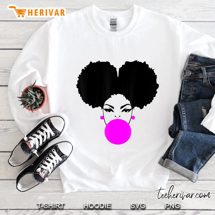 Afro Puff Shirt Girl Blowing Bubble Gum Shirt Sweatshirt