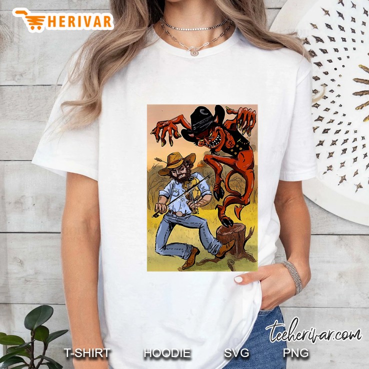 The Devil Went Down To Georgia Poster Ladies Tee
