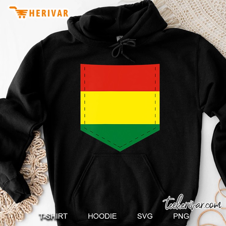 Bolivia Flag With Printed Bolivian Flag Pocket Hoodie