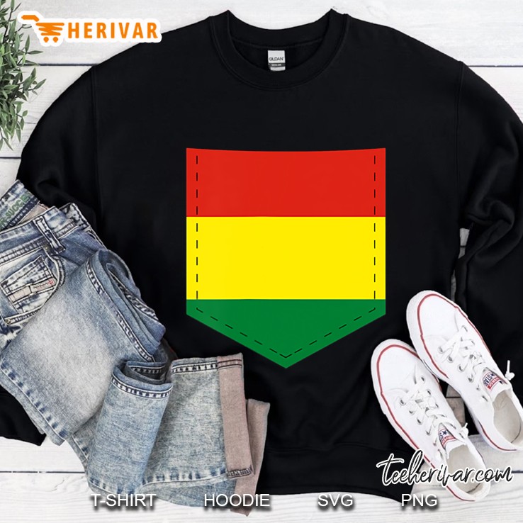 Bolivia Flag With Printed Bolivian Flag Pocket Sweatshirt