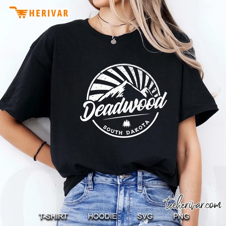 Deadwood, South Dakota - Retro Vintage City Mountains Ladies Tee