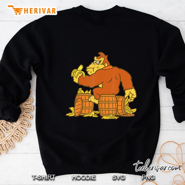 Donkey Kong Eating Bananas On Barrel Sweatshirt
