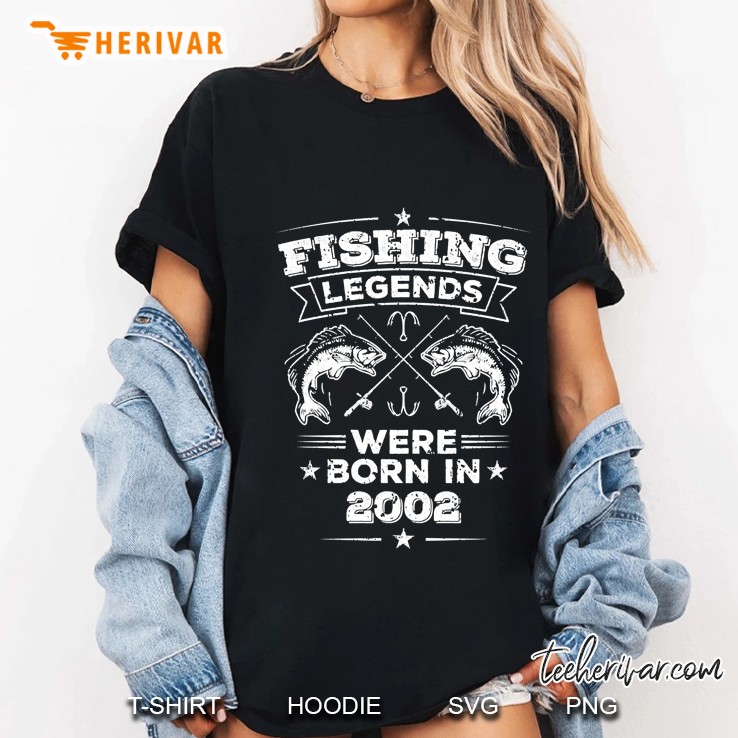 Fishing Legends Born 2002 Gifts 18 Year Old Boys 18 Birthday Ladies Tee
