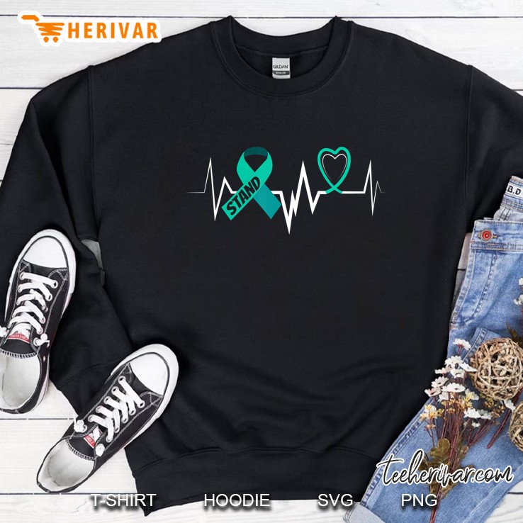 Heartbeat Sexual Assault Awareness Shirt Teal Ribbon Sweatshirt