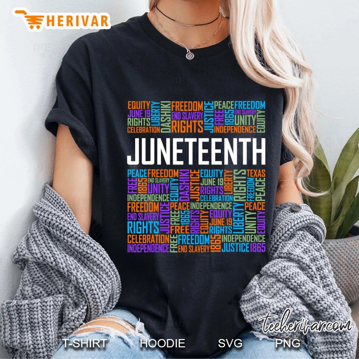 Juneteenth Words Black History Afro American African Freedom Ladies Tee