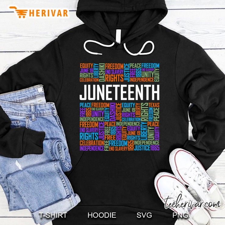 Juneteenth Words Black History Afro American African Freedom Hoodie