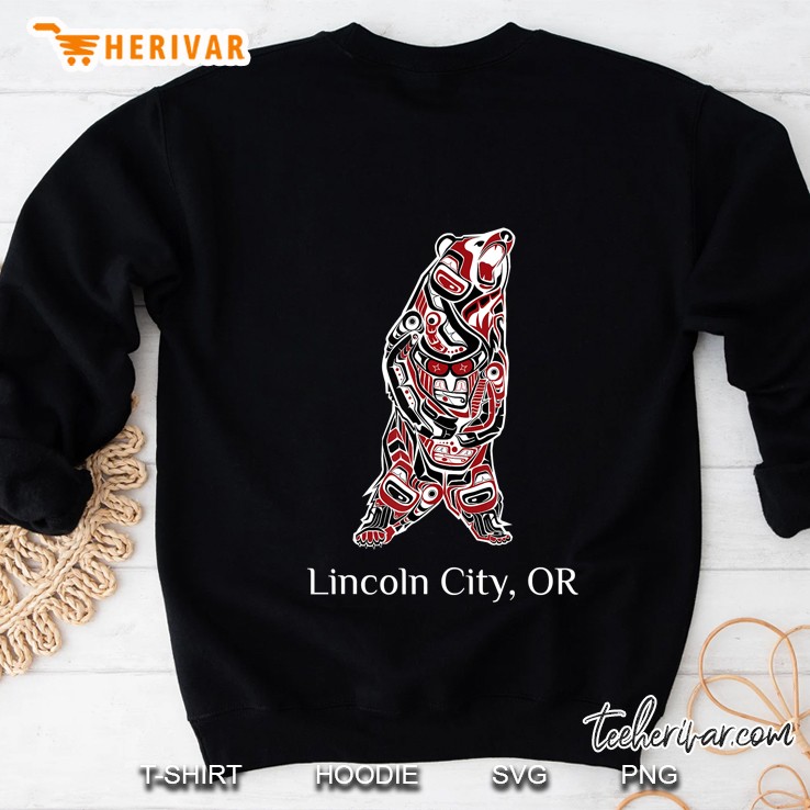 Lincoln City Oregon Native American Brown Grizzly Bear Sweatshirt