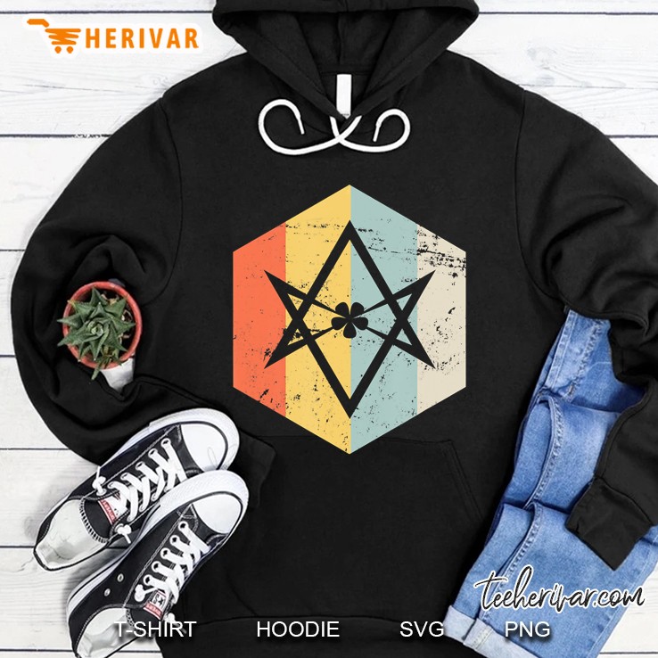 Retro Unicursal Hexagram Shirt, Satanist Thelema Hoodie