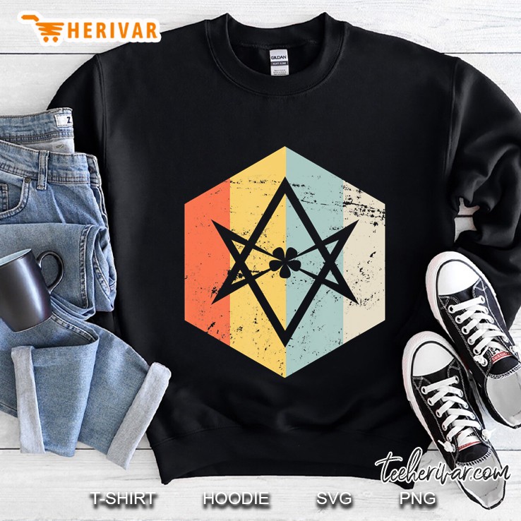 Retro Unicursal Hexagram Shirt, Satanist Thelema Sweatshirt