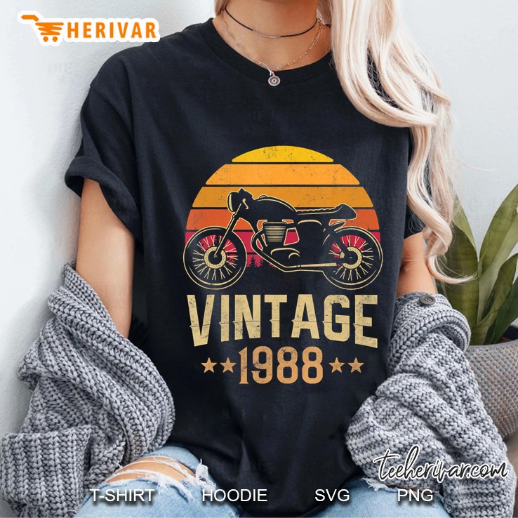 Vintage 1988 Retro Cafe Racer Motorcycle 32Nd Birthday Ladies Tee