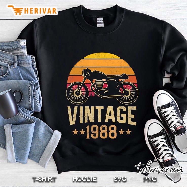 Vintage 1988 Retro Cafe Racer Motorcycle 32Nd Birthday Sweatshirt