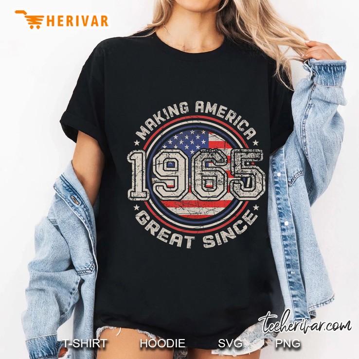 Vintage 55Th Birthday Gift Making America Great Since 1965 Ver2 Ladies Tee