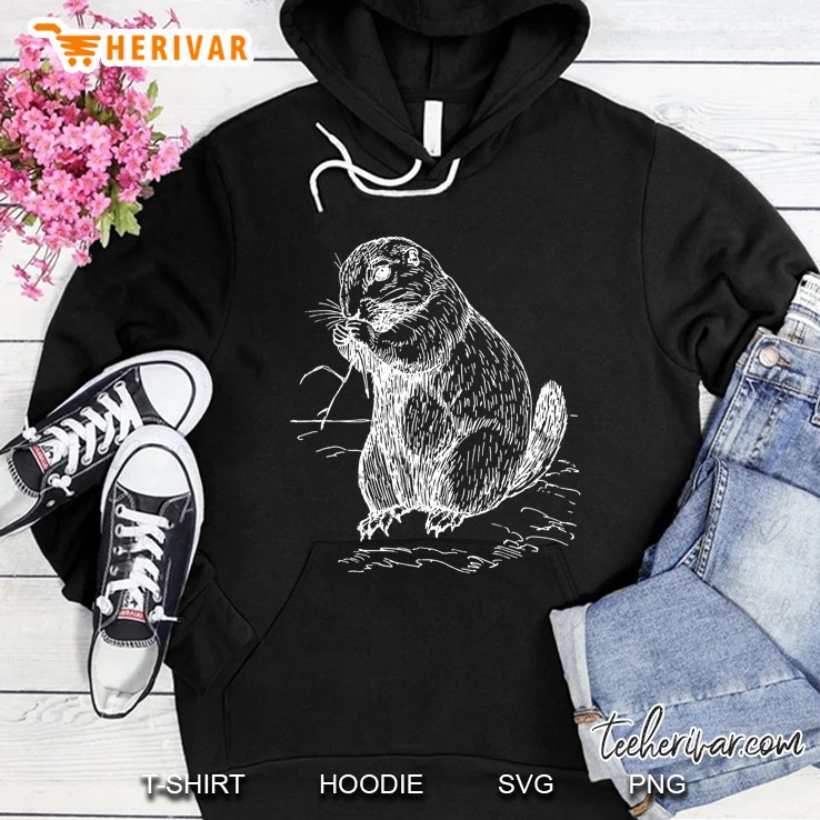 Vintage Groundhog Art Respect The Groundhog Hoodie