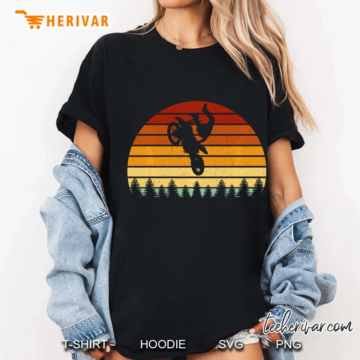 Vintage Sunset Motocross Gift For Bikers & Motocross Racers Ladies Tee