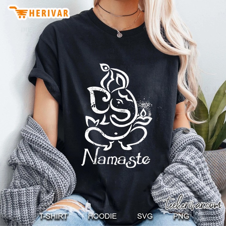 Womens Namaste Ganesh Yoga Meditation Indian Elephant Hoodie