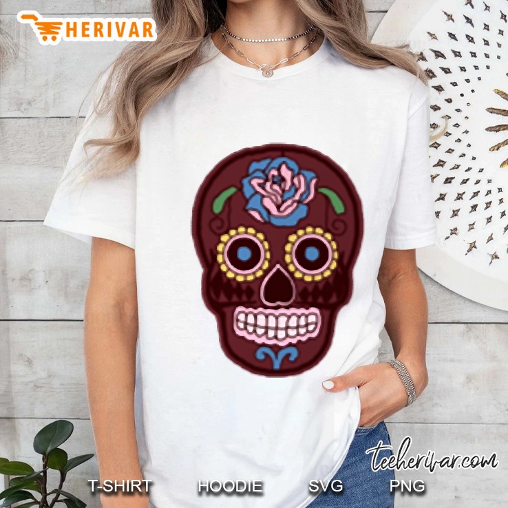 Suspicious Red Wine Sugar Skull Men Women Antwerp Ladies Tee