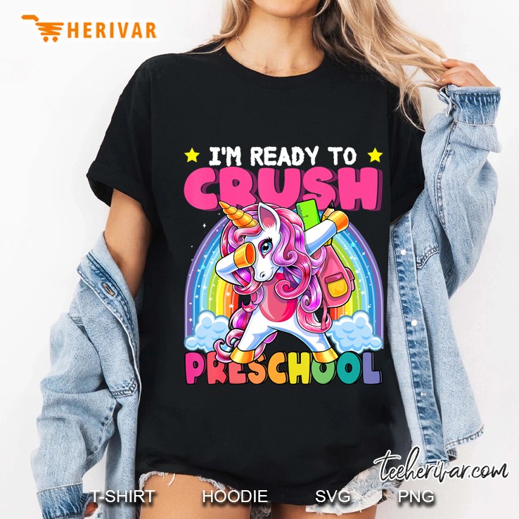 Crush Preschool Dabbing Unicorn Back To School Girls Gift Ladies Tee