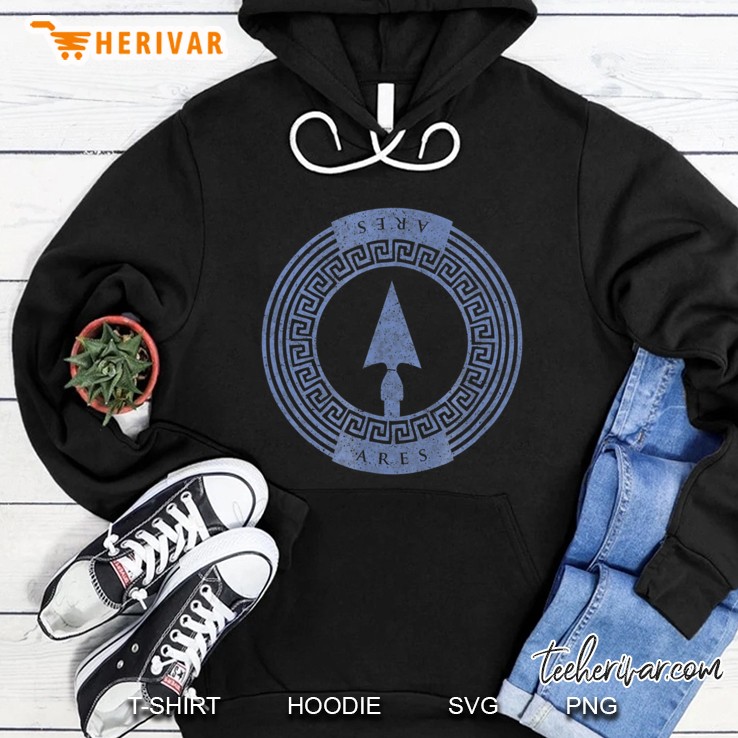 Greek God Ares Spear War Symbol Crest Hoodie