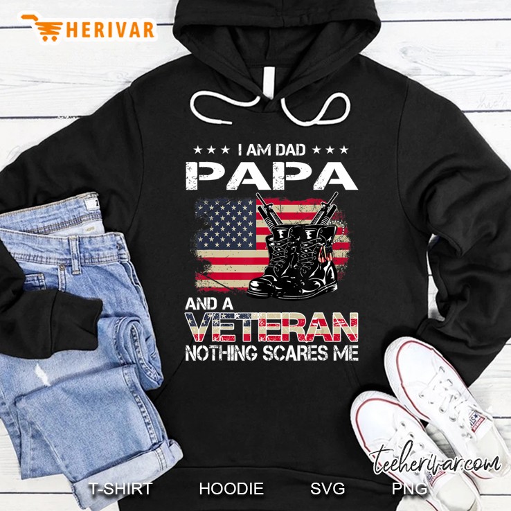 I'm A Dad Papa Veteran Nothing Scares Me Father's Day Mugs