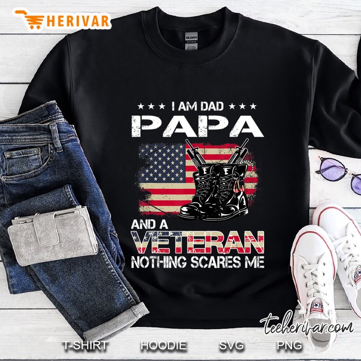 I'm A Dad Papa Veteran Nothing Scares Me Father's Day Mugs