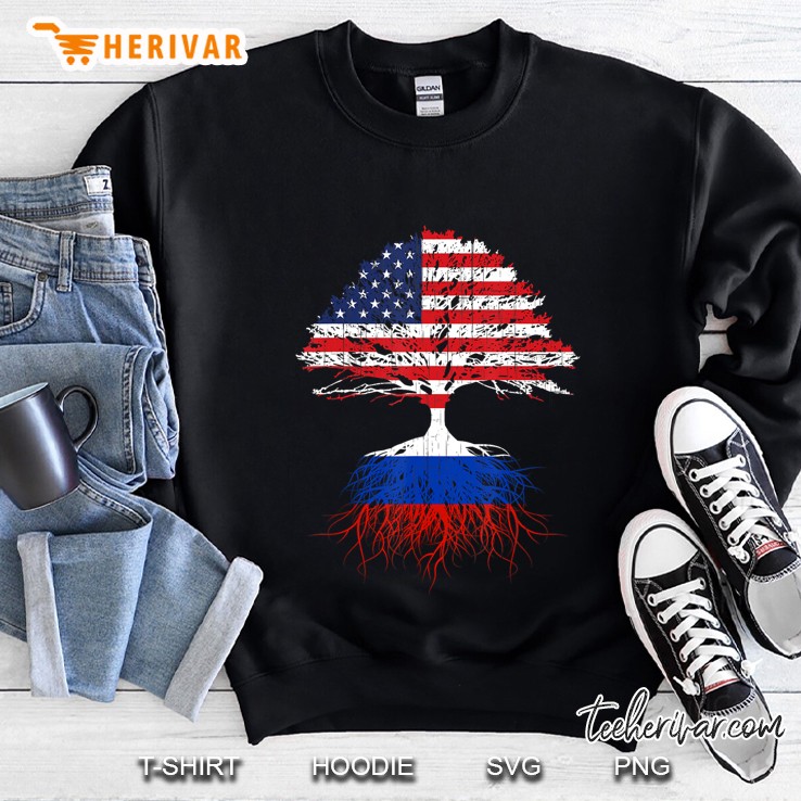 Russia Roots Russian American Flag Immigrant Citizenship Sweatshirt