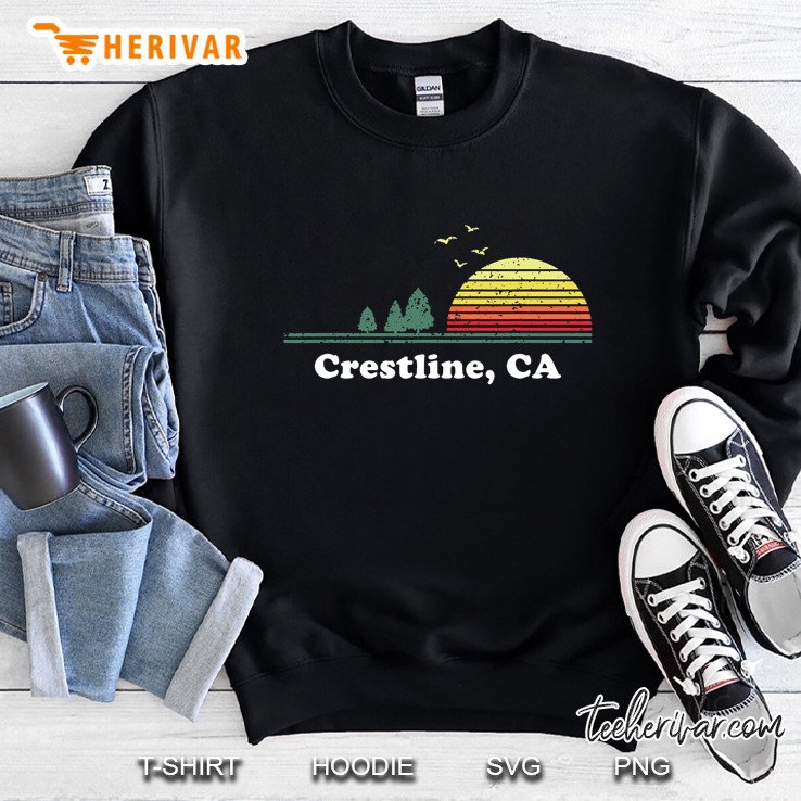 Vintage Crestline, California Home Souvenir Print Sweatshirt
